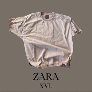 Zara Man, Men’s, Pink Denim, Oversized Shirt, XXL, Short Sleeve